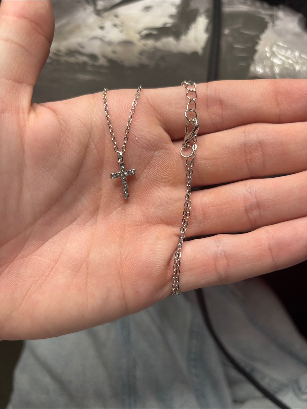 Sterling Silver Cross Pendant Necklace - Silver